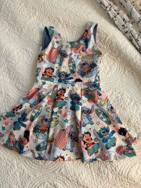 Disney Pink & Blue Lilo & Stitch Surf Print Skater Dress